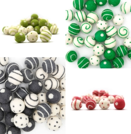 Felt Balls - Dots/Swirls