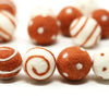 Felt Balls - Burnt Sienna Dots & Swirls