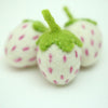 Felt Strawberries - White w/Brilliant Rose