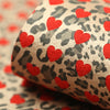 Reverse Gold Leopard Hearts on Red