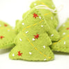 Embroidered Christmas Tree - Yellow Green