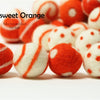 Felt Balls -  Bittersweet Orange Dots & Swirls