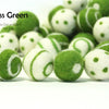 Felt Balls -  Grass Green Dots & Swirls