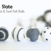 Felt Balls -  Slate Dots & Swirls