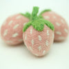 Felt Strawberries - Cotton Candy