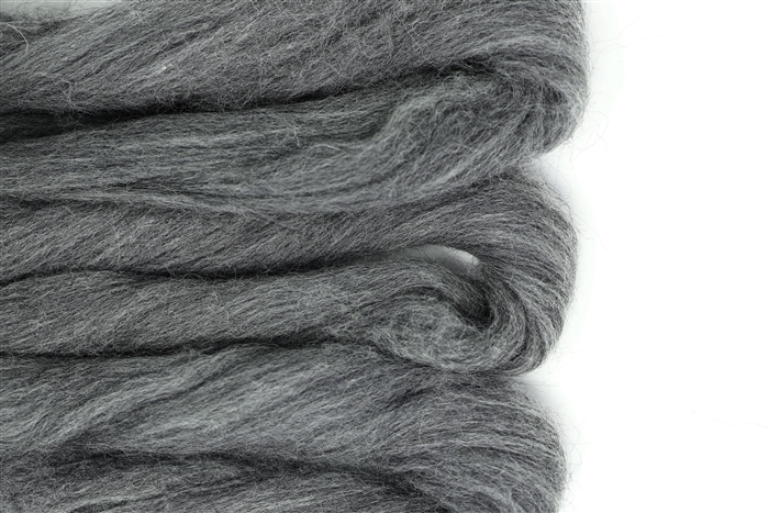 1 lb GRAY Wool Roving, Merino Grey Wool Roving, gray roving, Gray wool Top